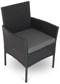 Záhradná zostava Solano - 6 miest, čierna