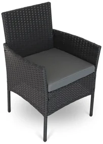 Záhradná zostava Solano - 6 miest, čierna