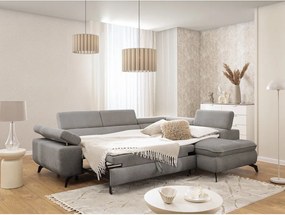 Svetlosivá ženilková rohová pohovka (pravý roh/do L) Marbeya – Ropez