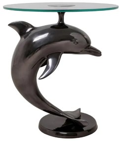 Dolphin príručný stolík čierny Ø55 cm