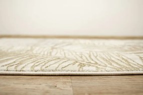 Koberec Allora Plus F784A lístie, krémový / béžový / zlatý