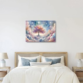 Sklenený obraz – Strom života v oblakoch (70x50 cm)