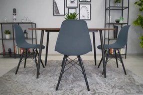 Set jedálenských stoličiek OSAKA tmavo sivé (čierne nohy) 4ks