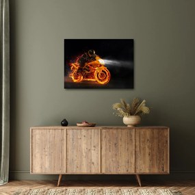 Obraz - Motorkár s plameňmi (70x50 cm)