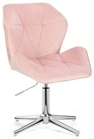 LuxuryForm DESIGN Stolička MILANO MAX VELUR na striebornom kríži - svetlo ružová