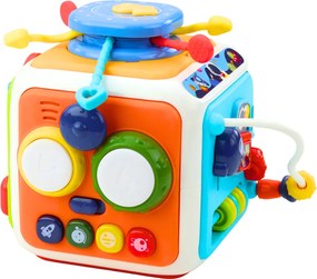 LEAN Toys Interaktívna kocka Vzdelávacia triedička Zmyslové zvuky Farebné