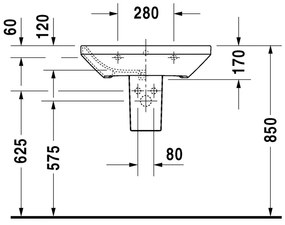 Duravit DuraStyle - Umývadlo 650x440 mm, s prepadom, biela 2319650000