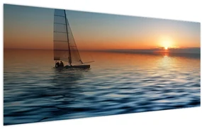 Obraz - Plachetnica na mori (120x50 cm)