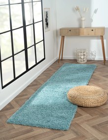 My Flair, Behúň My Shaggy hellblau, 80x300, modrá, chodba / predsieň