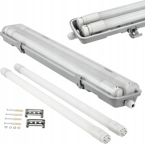 BERGE Hermetické svietidlo 120cm + 2x LED trubica neutrálna biela
