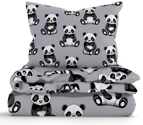 Bavlnené obliečky Renforcé - Panda 140 × 200 cm, 70 x 90 cm