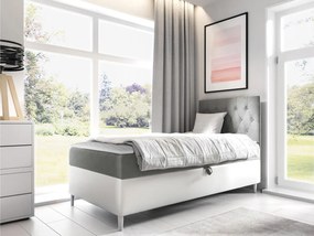 Kontinentálna posteľ Junior Gerdise 1, Strana: pravá, Rozmer postele: 100x200, Dostupné poťahy: ekokoža Soft 017 (biela) + Fresh 14