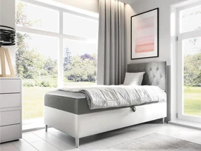 Kontinentálna posteľ Junior Gerdise 1, Strana: pravá, Rozmer postele: 100x200, Dostupné poťahy: ekokoža Soft 017 (biela) + Fresh 14