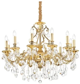 Ideal Lux - Krištáľový luster na reťazi GIOCONDA 12xE14/40W/230V pr. 90 cm zlatá ID164960
