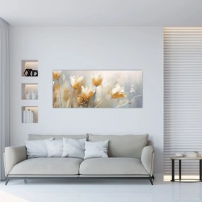 Obraz - Maľba tulipánov (120x50 cm)
