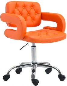 Design-Shop Pracovná stolička Dublin - koženka - Oranžová