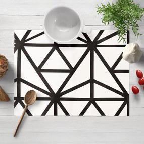 Biante Bavlnené prestieranie na stôl Sandra SA-577 Čierne geometrické vzory na bielom 35x45 cm