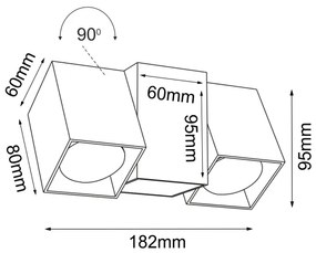 Brosline 2295 - Nástenné bodové svietidlo CUBE 2xGU10/10W/230V biela