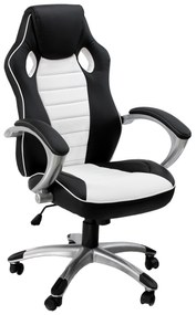 Kancelárska stolička Hawaj Racing Deluxe | čierno-biela