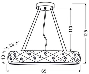 Luster na lanku GLANCE 5xG9/40W/230V