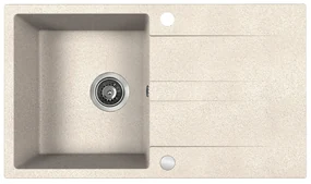 Kuchinox Laut, 1-komorový granitový drez 760x440x174 mm + sifón, béžová, LAV-SBZ_411Y