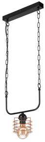 Luster na reťazi MORGAN 1xE27/60W/230V čierna/medená
