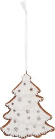 Závesná dekorácia zasnežený perníkový stromček Frosted Ginger - 9*1*10 cm