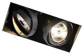 Inteligentné zapustené bodové svietidlo čierne bezrámové 2-svetlá vrátane 2 Wifi GU10 70mm - Oneon