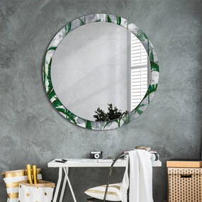 Okrúhle ozdobné zrkadlo Tropické listy fi 100 cm