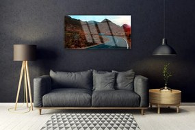Skleneny obraz Cesta hory púšť 100x50 cm