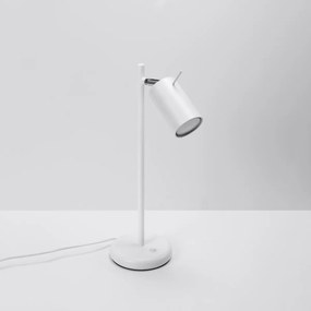 Stolná lampa Ring, 1x biele kovové tienidlo