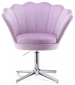 LuxuryForm DESIGN Kreslo FREY VELUR na striebornom kríži - levanduľa