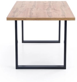 Rozkladací jedálenský stôl Venom 135/185 - dub wotan / čierna