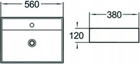 Mexen BLANCA umývadlo, 56x38 cm, biela, 21105600