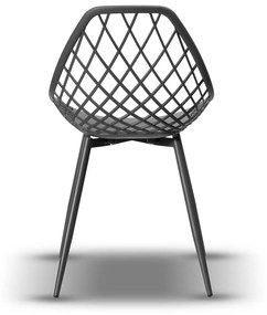 Stolička CHICO tmavosivá (grafitová) - moderná, priesvitná, do kuchyne / záhrady / kaviarne