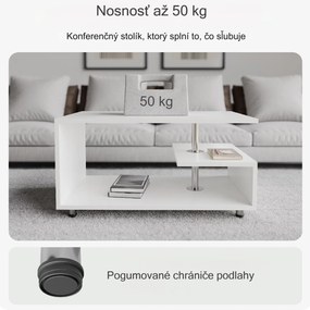 InternetovaZahrada Konferenčný stolík Orlando 95x55x50 cm - biela