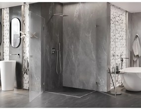 Mexen Lunar-B Duo výklopný sprchový kút 90 x 80 cm, číre sklo, brúsená oceľ, 832-090L-080P-97-00