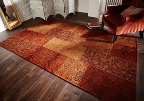 Flair Rugs, Kusový koberec Manhattan Patchwork Chenile Terracotta, 120x170, oranžová, chodba / predsieň