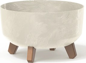 Plastový kvetináč na nožičkách DGRL300LE 28,5 cm - krémová