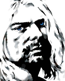 Gario Maľovanie podľa čísel Kurt Cobain Rozmery: 30 x 40 cm, Rámovanie: Iba zrolované plátno