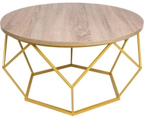 Konferenčný stolík DIAMOND 40x70 cm zlatá/hnedá