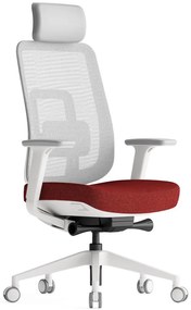KREDE Kancelárska stolička K42 WHITE červená