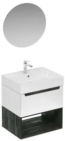 Kúpeľňová zostava s umývadlom vrátane umývadlovej batérie, vtoku a sifónu Naturel Stilla biela lesk KSETSTILLA011, 1 ks