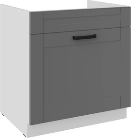 Dolná kuchynská skrinka pod drez Lucid 80 ZL 1S BB (korpus: biela + front: mdf dustgrey). Vlastná spoľahlivá doprava až k Vám domov. 1134715