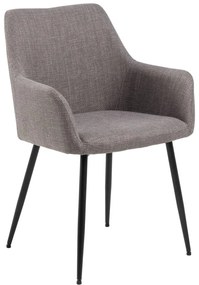 Svetlosivé čalúnené jedálenské kreslá v súprave s podrúčkami 2 ks Lizzy – Actona