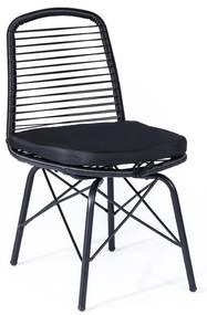 TEXIM GIGI - záhradná ratanová stolička + polster zadarmo, umelý ratan + oceľ