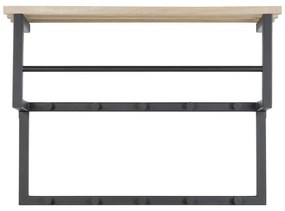 Kovový nástenný vešiak v čierno-prírodnej farbe s poličkou Rizzoli – Spinder Design