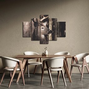 Obraz - Jeleň v lese (150x105 cm)