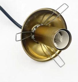 Luster na lanku CRISTAL 5xE14/15W/230V mosadz/dymová čierna