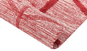 Bavlnený koberec 140 x 200 cm červený SIVAS Beliani